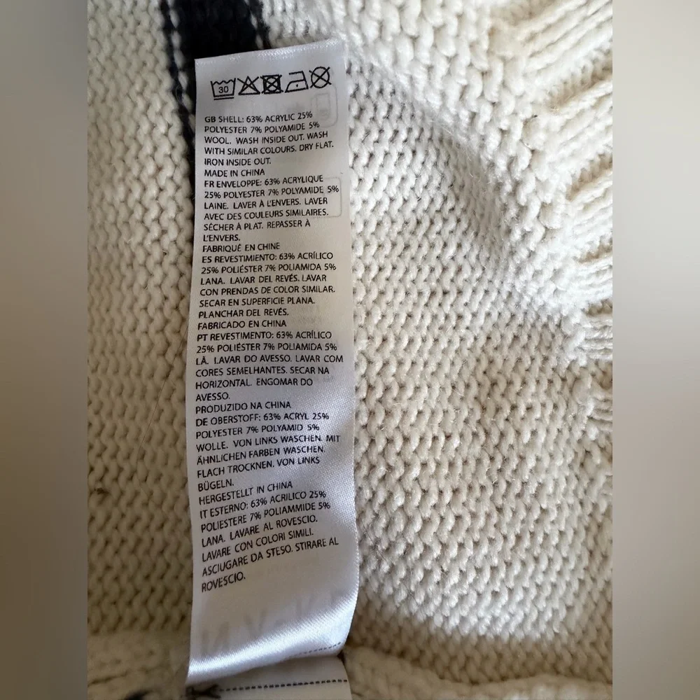 NAKD Classic Cream and Black Striped Women's Sweater SIZE SMALL